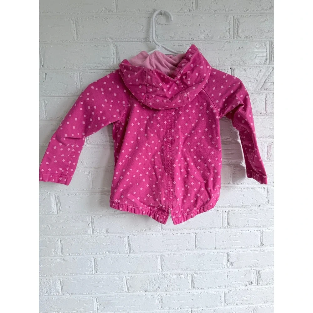 Gymboree Girls Pink Diamond Print Hooded Jacket‎ XS 4